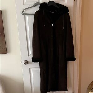 Shearling full length coat